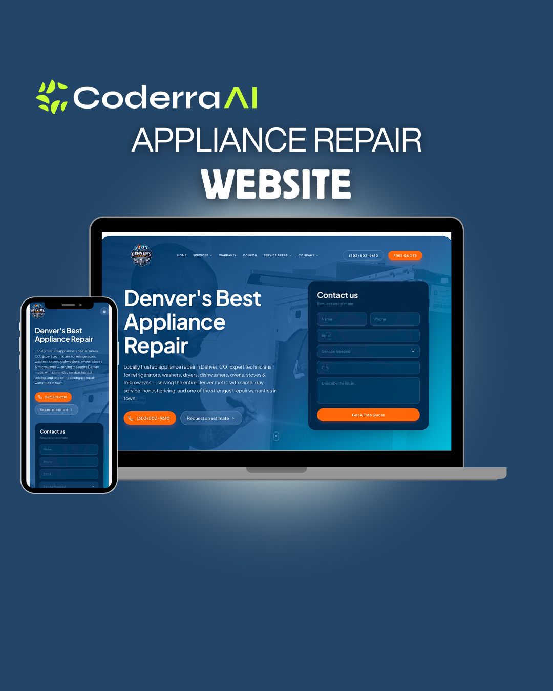 Denver's Best Appliance Repair — Appliance Repair Website designed by Coderra AI